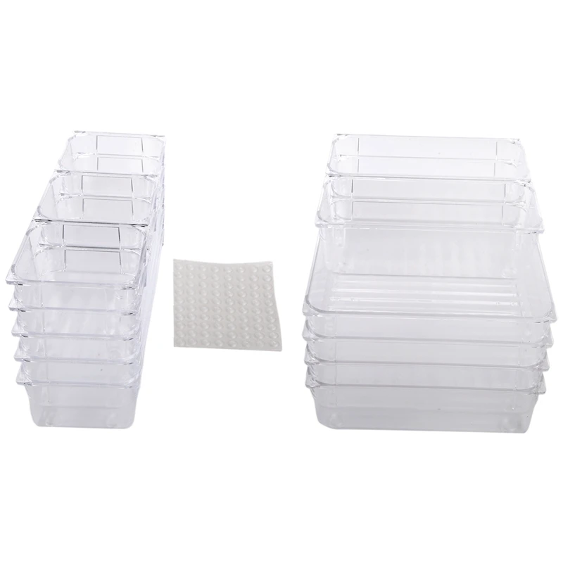 

18PCS Separate Drawers Organiser System, Non-Slip Drawer Organiser, Transparent Drawer Insert Storage Box