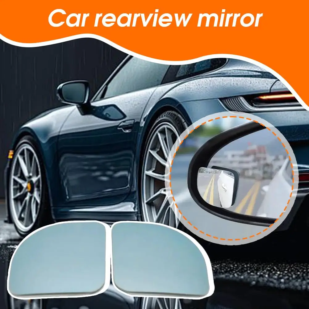 

360° Wide Angle Car Blind Spot Mirror, Frameless Fan-shaped Design, HD Glass For Rear View, Driving Safety Car Accessory A7R0