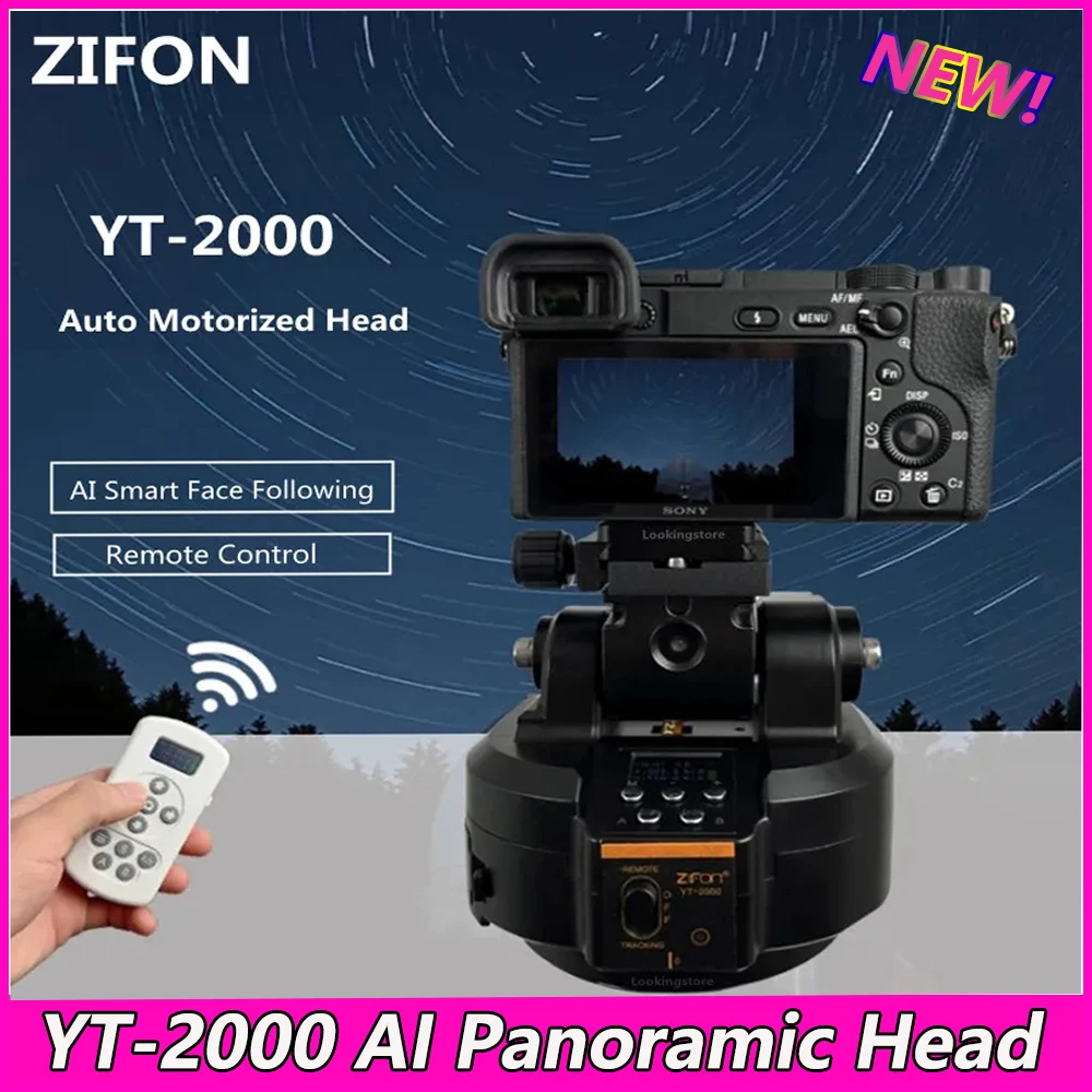 

Zifon Yt-2000 Ai Smart Face Following Auto Motorized Rotating Panoramic Head Pan Tilt Stabilizer for Phones Cameras