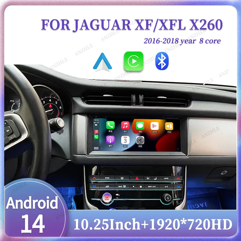 Para Jaguar XF XFL X260 2016-2018 Android 14 GPS Radio reproductor Multimedia inalámbrico Carplay Auto Original coche OEM menú 4G