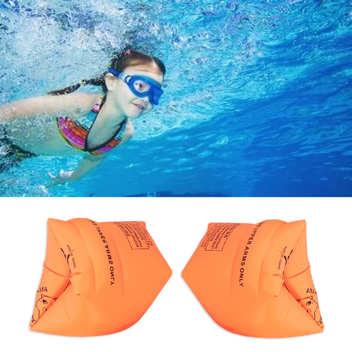 

A Pair Of Pvc Inflatable Swimming Arm Bands Kids Floating Rings Pool Safety Training Air Sleeves For Children Water Play