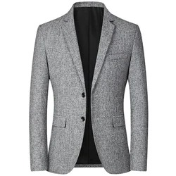 2024 Spring Autumn Blazers Men Fashion Slim Fit Jackets Casual Business Handsome Suits Men's Clothing Single Breasted Coat Tops