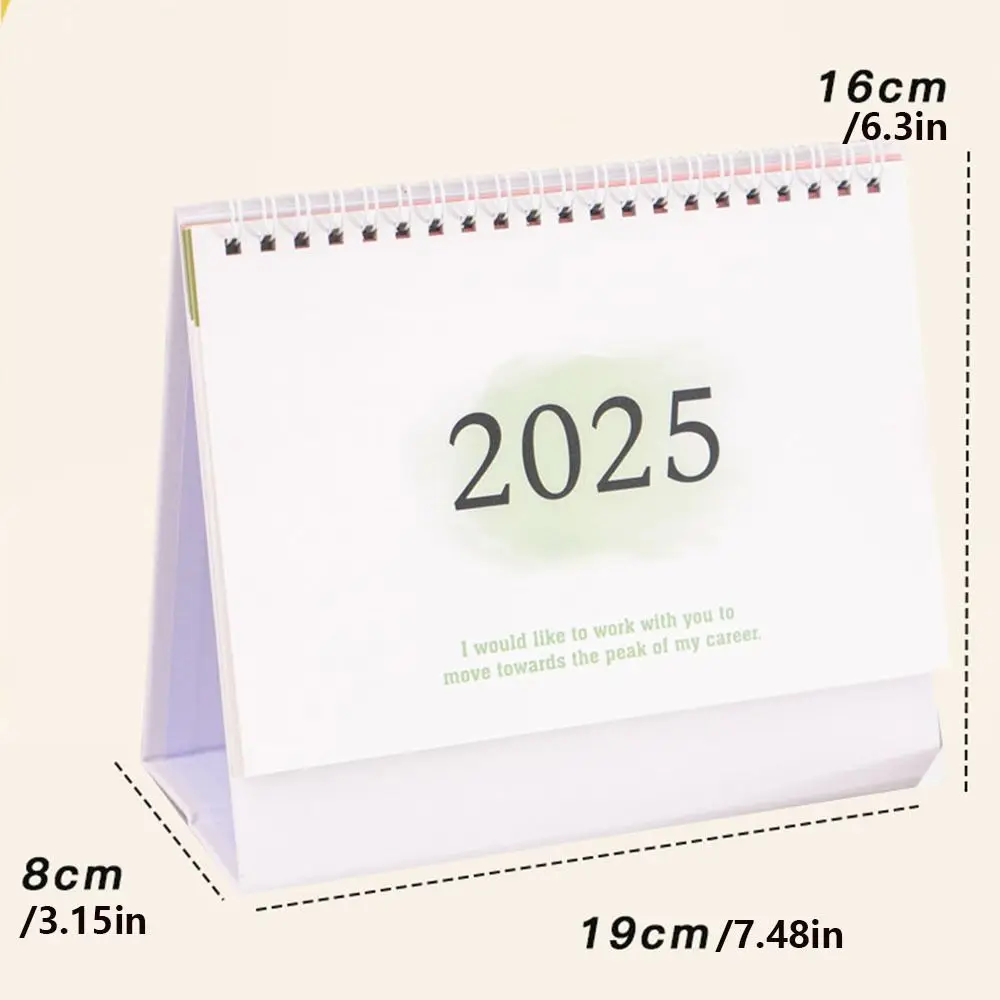 Creative 2025 Desk Calendar Protable To Do List Mini Desktop Calendar Thick Paper Korean style Standing Flip Calendar