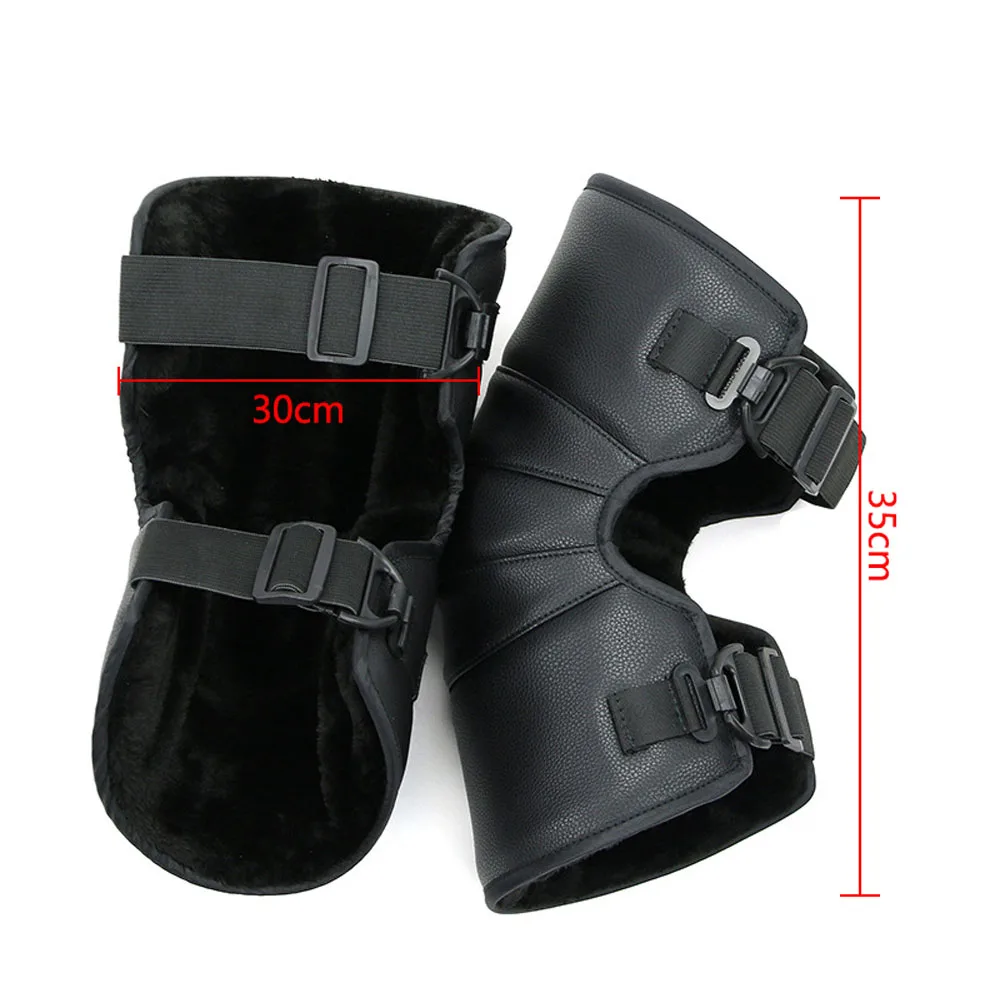 Motorfiets Warm Kneepad Winddicht Pu Leer Waterdichte Winter Outdoor Motorrijden Coldproof Benen Beschermende Accessoires