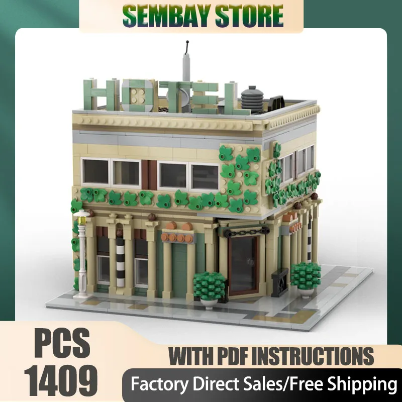 

Городской вид на улицу Moc, строительные кирпичи, модульные 10278, угловая модель отеля, технологические блоки, рождественские игрушки «сделай сам», строительные подарки