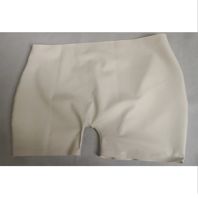 Sexy White Latex Rubber Tigh Shorts Fetish Men Underwear Boxer Custom Made (No Zip)