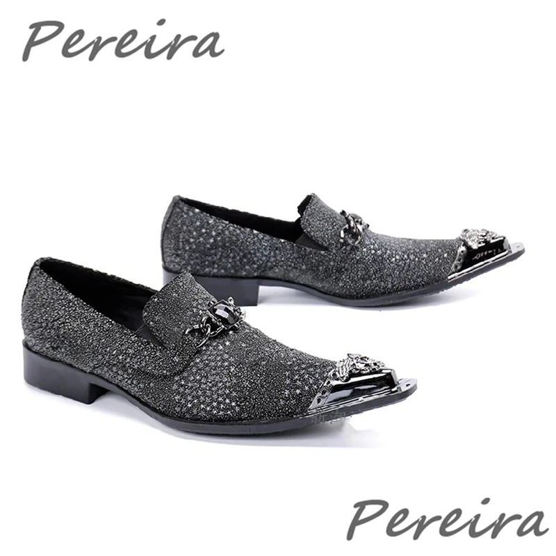 Bling Bling Luxus Herren Formelle Schuhe Mode Kristall Eisen Spitzschuh Casual Loafers Party Bankett Hochzeit Business Kleid Schuhe