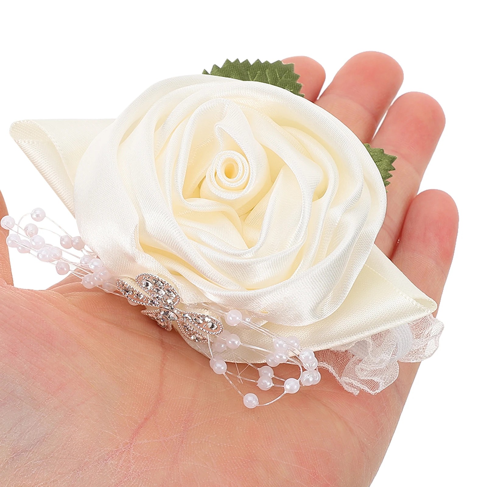 

4pcs Artificial Wrist Corsage Flowers Wedding Bridal Decorative Bracelet For Bridesmaid Party Bride Hand Wristlet Decorative