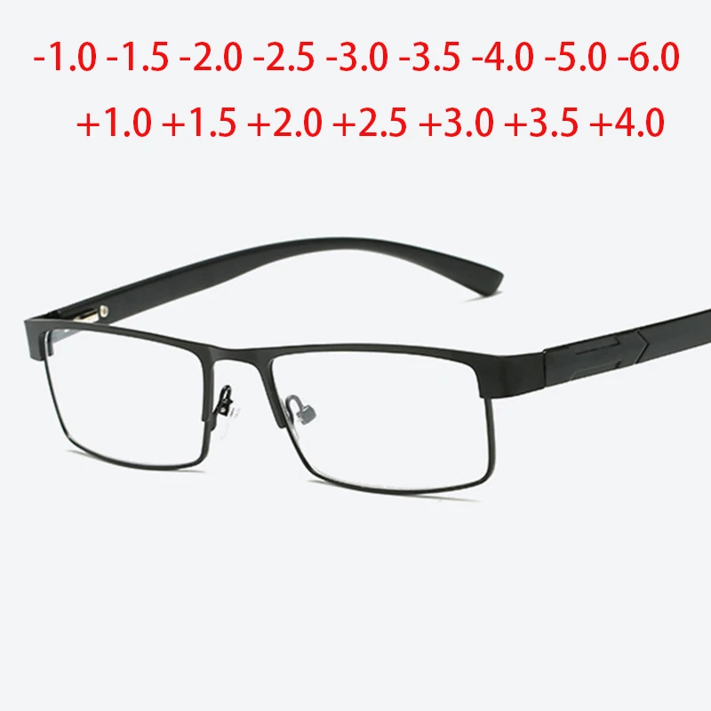 

High Quality Men Titanium Alloy Reading Glasses Non Spherical Coated Lenses Business Myopia Prescription Eyeglasses -1.0 ~-6.0