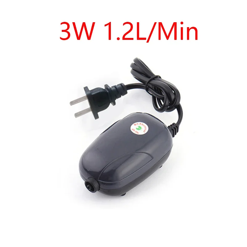 Aquarium Air Pump Fish Tank Mini Silent Compressor Single Double Outlet Oxygen Pumps Aquariums Aquatic Accessories 220V 3W 5W