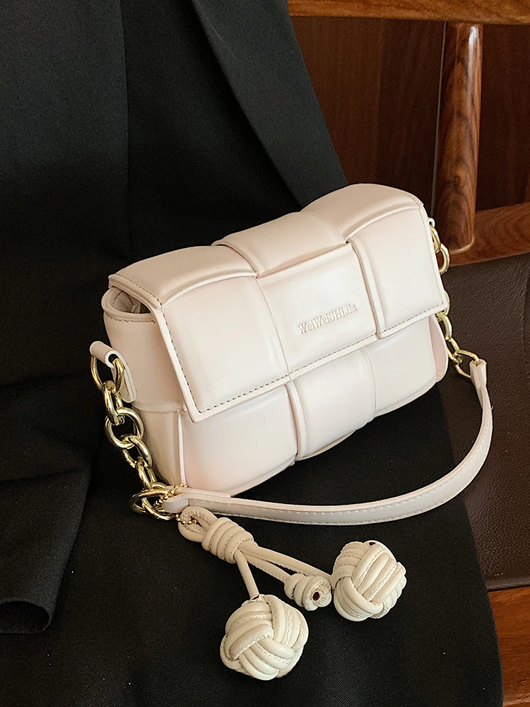 

Ele Women's Crossbody Bag Underarm Woven Small Square Bag Versatile High-End Sensation Quirky Design Casual Faion