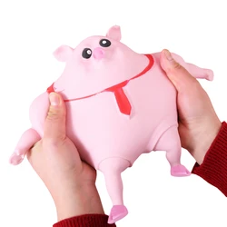 Piggy Stress Toy Stretch Creative Sensory Toy Rebound Pig Stress Relief Toy Funny Squeeze Soft Pig Toy for Adults Kids