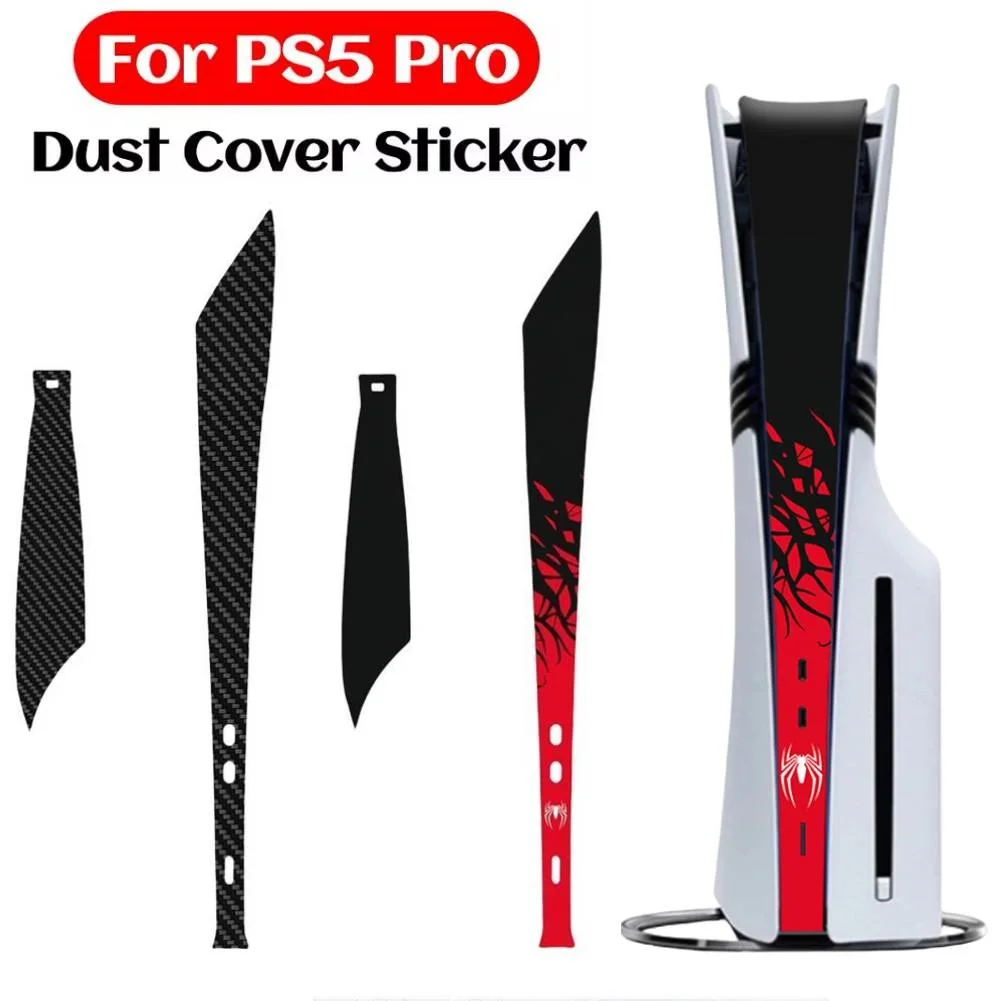 For PS5 Pro Console Middle Skin Host Side Protective Film Strip Sticker PVC Vinyl Black Dustproof Decals for PS5 Pro Accessories