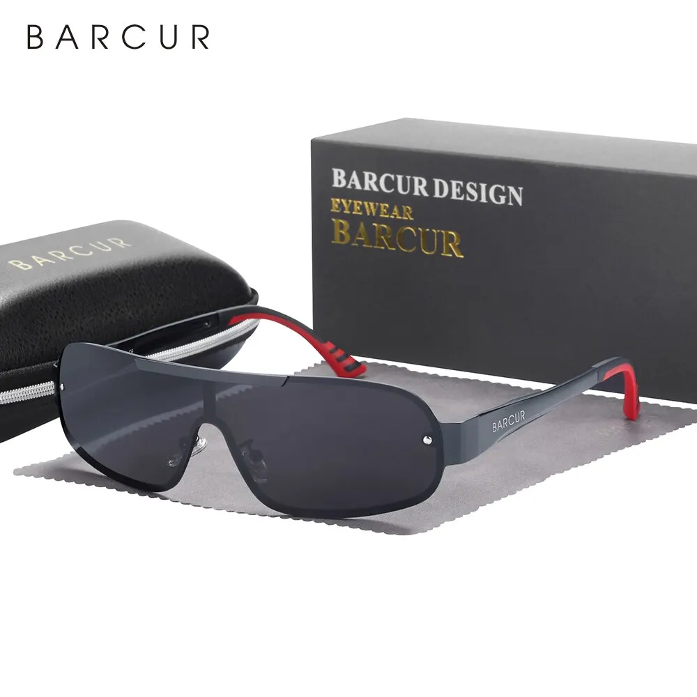 Barcur sport sonnenbrille für männer polarisiert pilot aluminium schmal mann sonnenbrille frauen uv400 oculos de sol 6