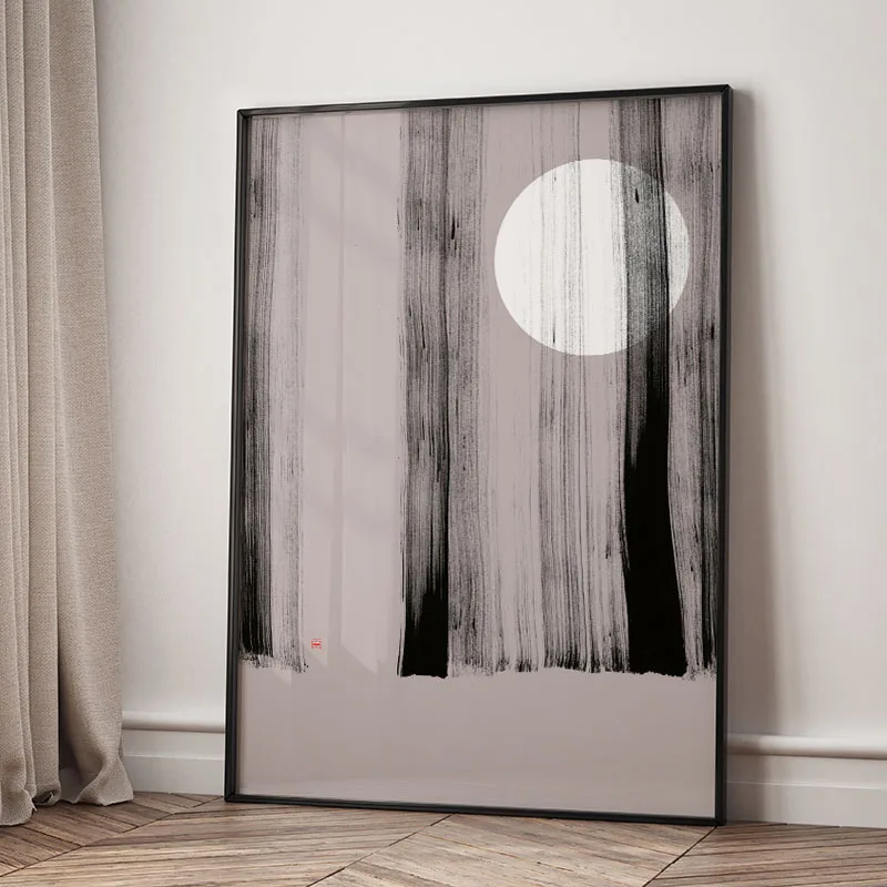 Abstract Boho Geometric Line Posters Black Ink Landscape Wall Art Canvas Painting Print Picture for Living Room Home Decoration