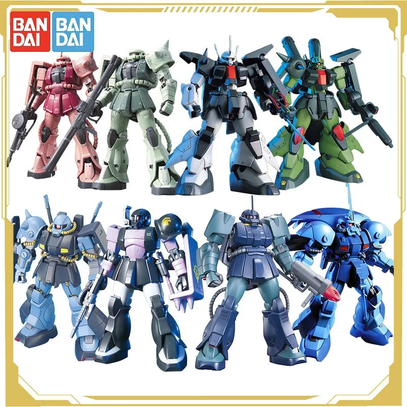 Bandai original gundam hg rg mg zagu MS-06S hguc modelo de montagem figura de ação brinquedos para meninos meninas crianças presente modelo colecionável