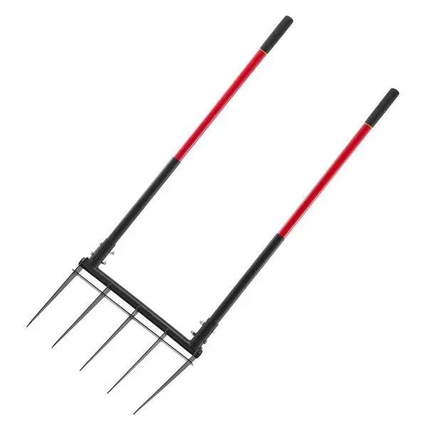 

5 Tine Broad Fork Tool Heavy Duty U-Shaped Pitch Fork for Gardening Spading