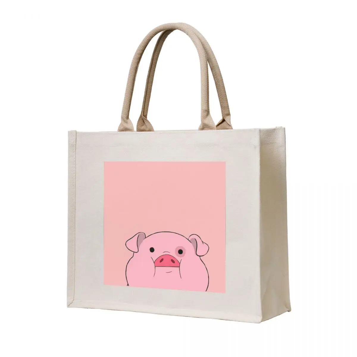 

pig head popping out Tote Bag bag for beach tote bag canvas custom fabric
