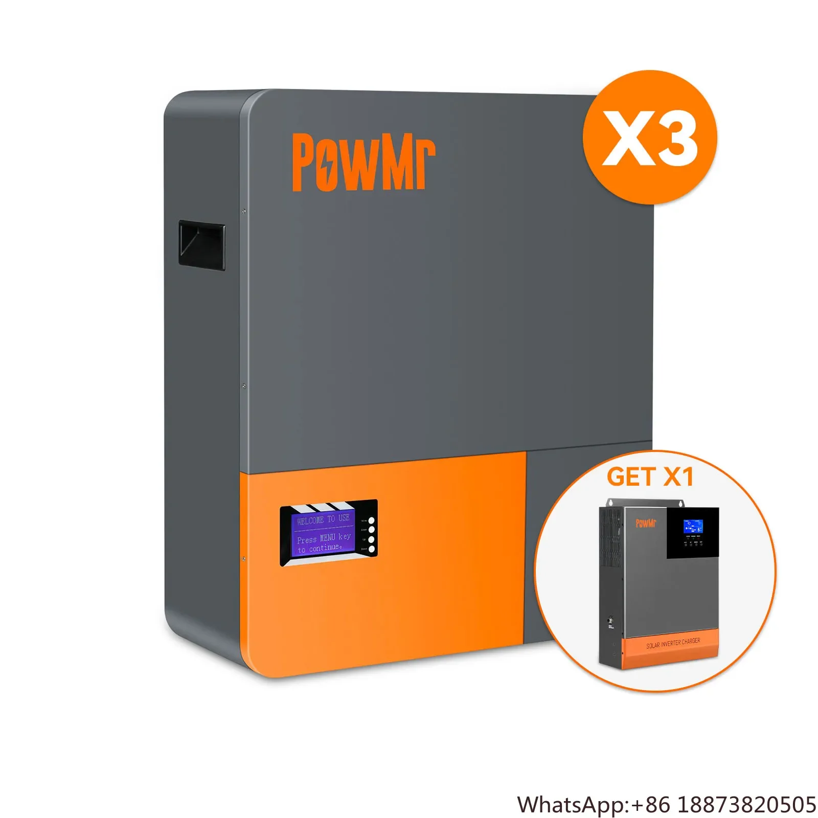 PowMr Order 3 Battery Get One Inverter 5.6KW 220V Solar Inverter Battery Pack 100AH 48V Solar Lifepo4 Battery