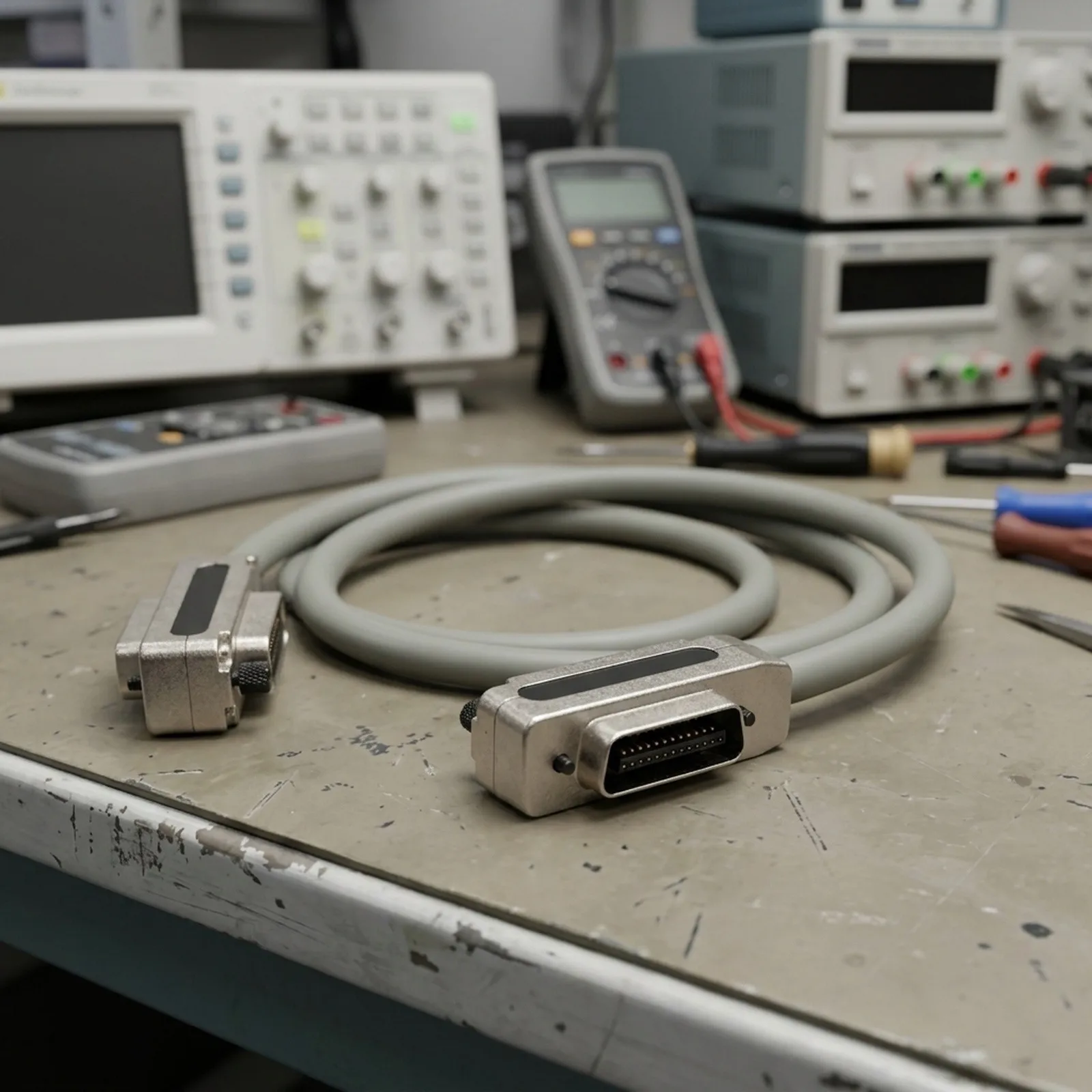 IEEE-488 GPIB Cable with Metal-Shielded Terminations for Low-Noise Communication in Sensitive Measurement Applications