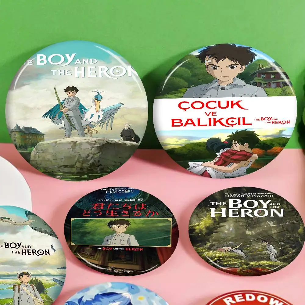 

Anime The Boy and the Heron Soft Button Pin Bright Printed Icon Gift For Friends Badge Collar Brooch Lapel Pin Metal