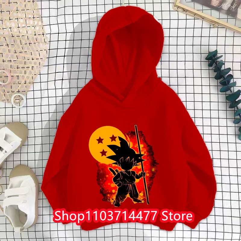 Sudaderas con capucha de Anime de Dragon Ball Z para niños, sudaderas de dibujos animados de Goku, Tops para adolescentes, sudaderas de Hip Hop para niños, Japón