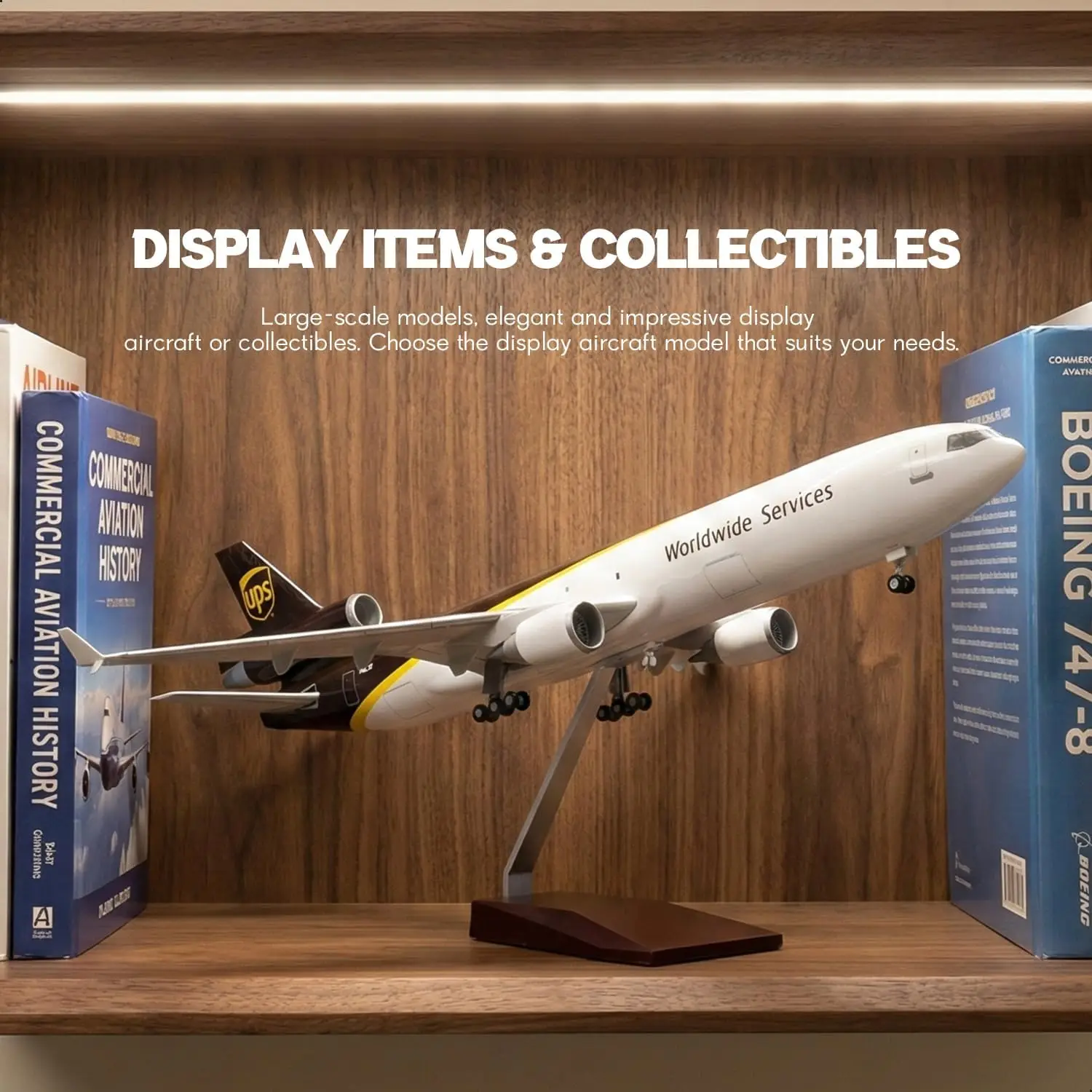 

1/130 Large Scale for UPS MD-11 Airplane Model with Stand for Aviation Enthusiasts Gifts or Decorations collectible miniatures