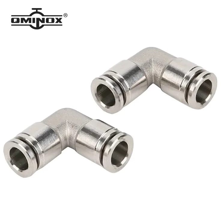 SS304 pneumatic PV Fitting L Type 90 Degree Union Elbow Push To Connect Pneumatic PV Quick Connector L-shaped bend 4-16mm