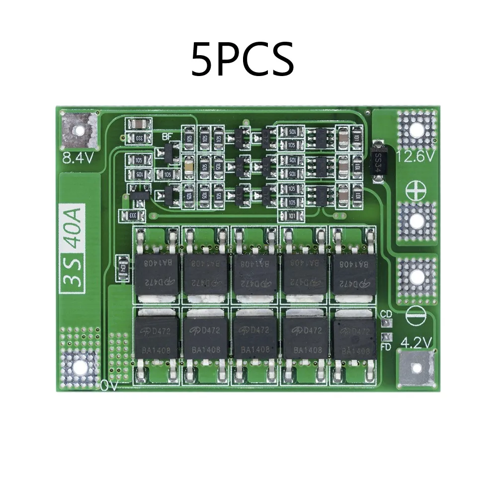 5 Stücke 3S 40A Li-Ion Lithium Batterie Ladegerät Schutz Bord 18650 BMS Batterie Lade Schaltung Schutz Modul