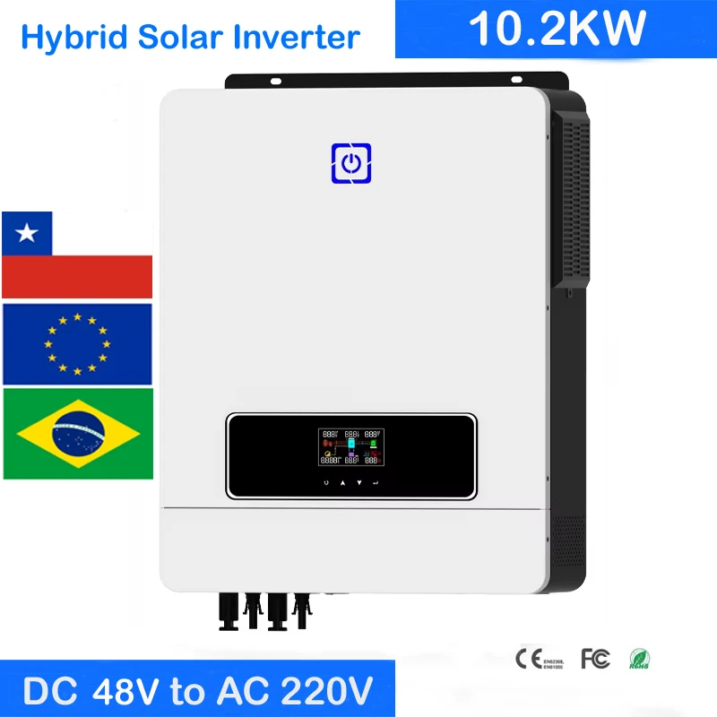 

10.2KW 6.2KW 6200W 3600W Solar Hybrid Inverter with MPPT Solar Charger Controller DC 48v 24V to AC 220v 230v can no Battery work