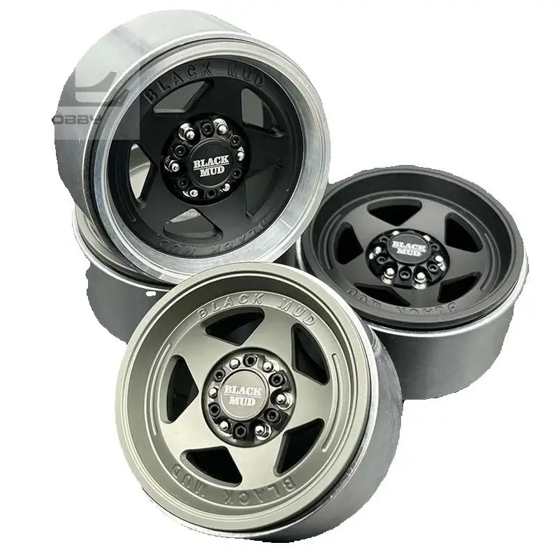 4PCS 1,9/2,2-zoll Simulierte Schwarz Schlamm Metall Radnabe für 1/10 RC Crawler Auto Tank 300 einfach Zu Bedienen SCX10 TRX4 RC4WD D90 TRX6