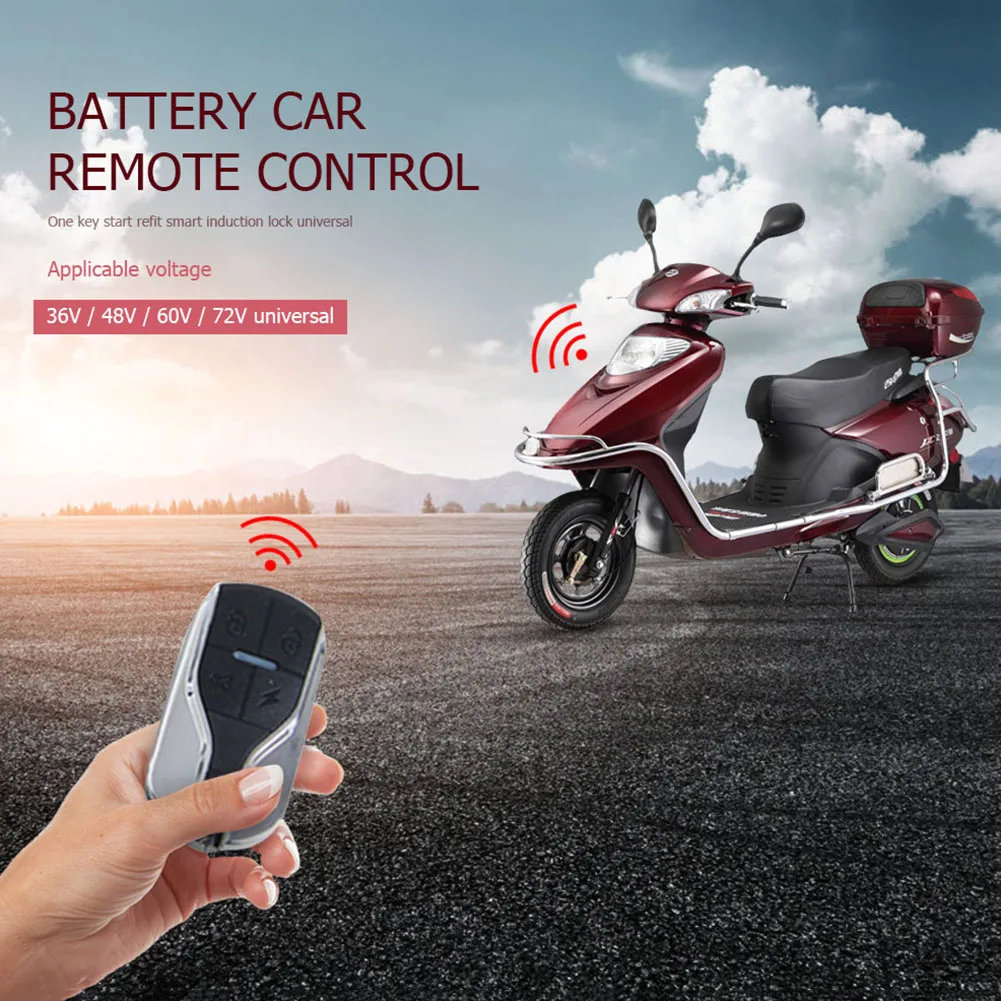 

36-72V Electric Scooter Moped Alarm Waterproof Security System with Dual Remote Control 110dB Moped Anti-theft Alarm