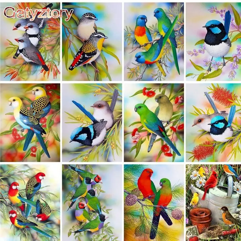 

GATYZTORY Painting By Number Birds Animals Drawing On Canvas HandPainted Paint Art Gift DIY Pictures By Number Home Decor Kits