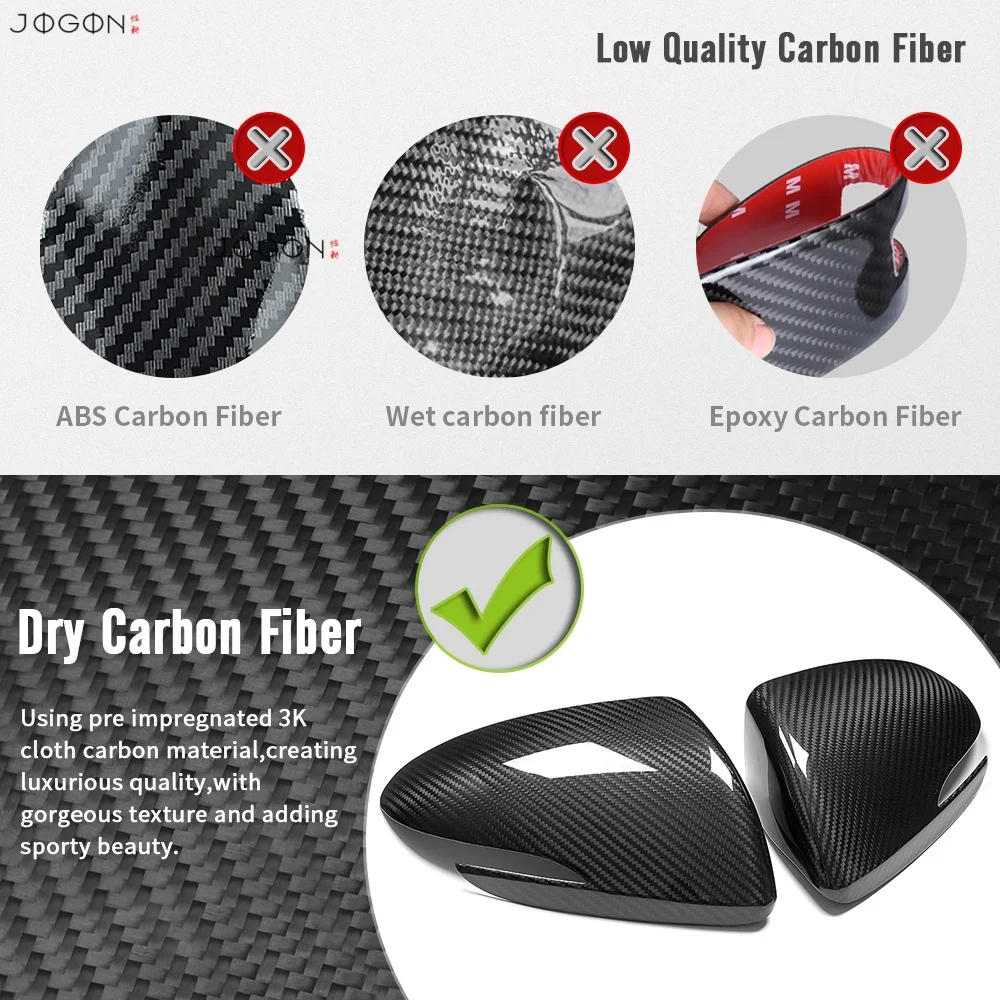 JOGON 100% Real Dry Carbon Fiber Reaview Mirror Cover Cap For Hyundai N N-Line i30N i30 N 2018 2019 2020 2021 2022 2023 - 2025