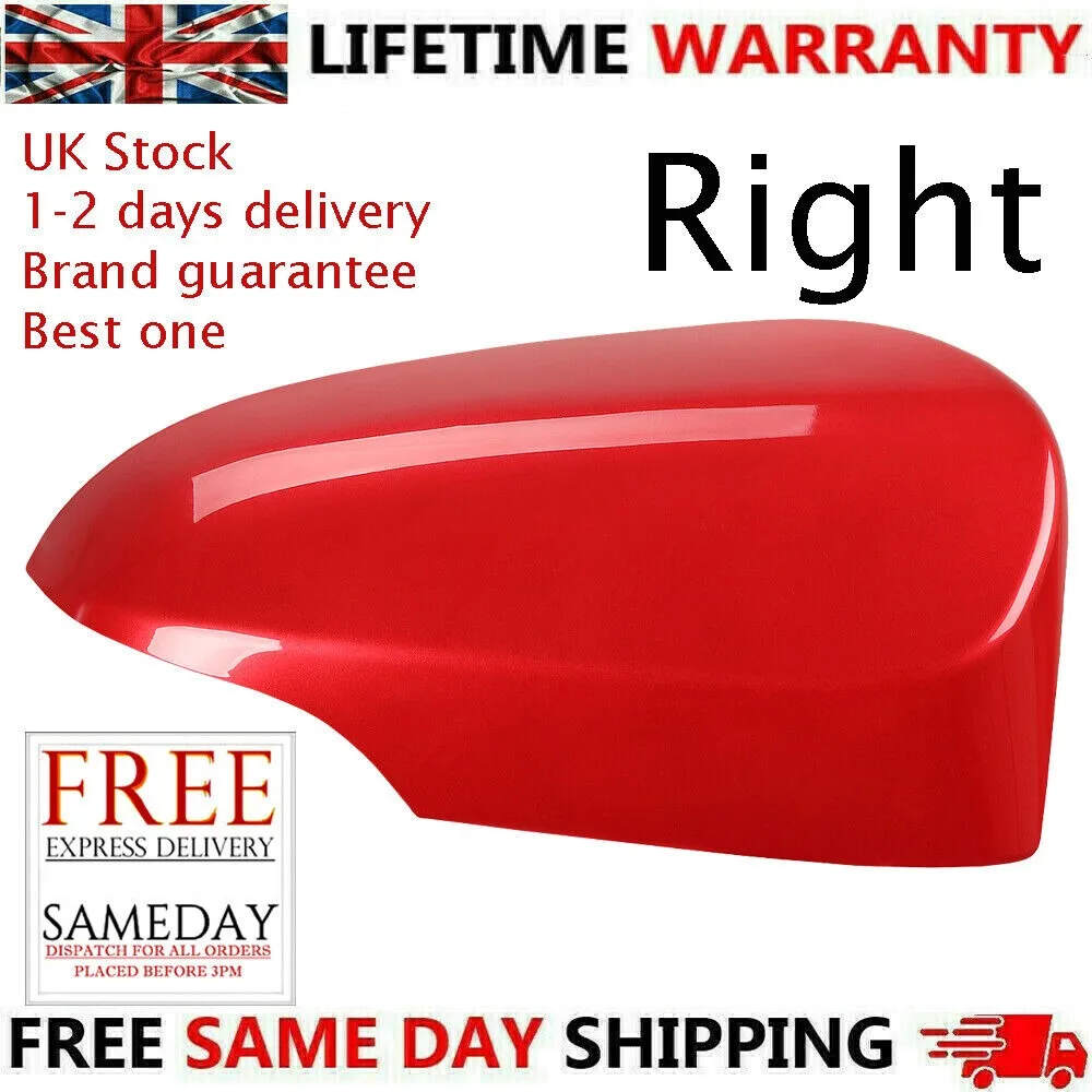 Fit Toyota Yaris O/S Driverside RH Wing Mirror Cover 2012-2020 Gloss Red