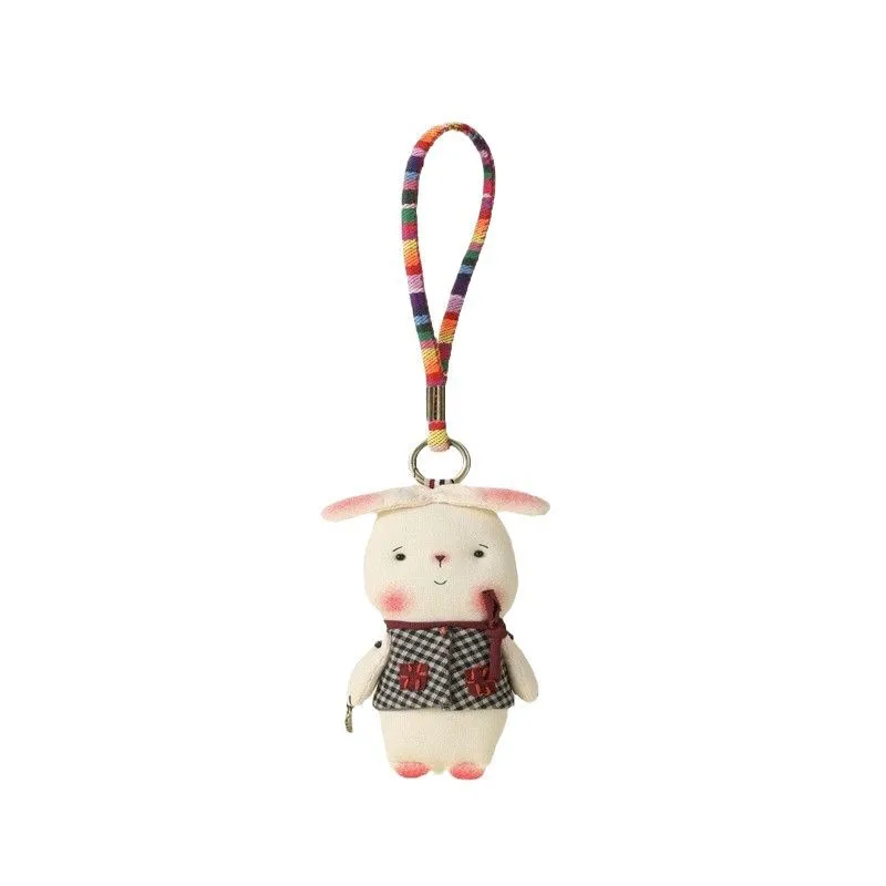 Rabbit Keychain Pendant Cute Plush Doll Bag Charm Decorative Hanging Ornament For Backpack Purse Gift