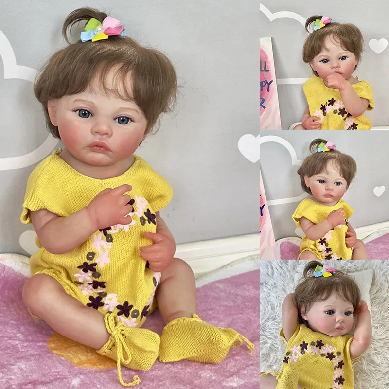 

17inch Meadow Full Body Newborn Baby Girl Reborn Doll Lifelike Soft Touch 3D Skin with Visible Veins Art Doll