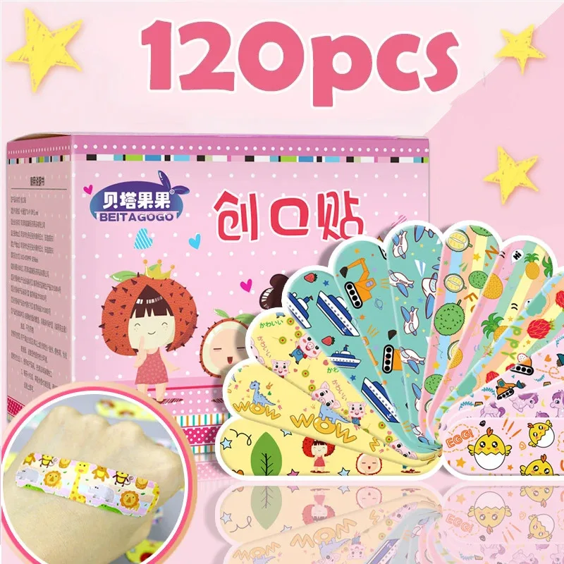 60-360pcs Cartoon Animal Pattern Waterproof Hemostasis Kids Band Aid Stickers Adhesive Bandage Strips Plasters for Children