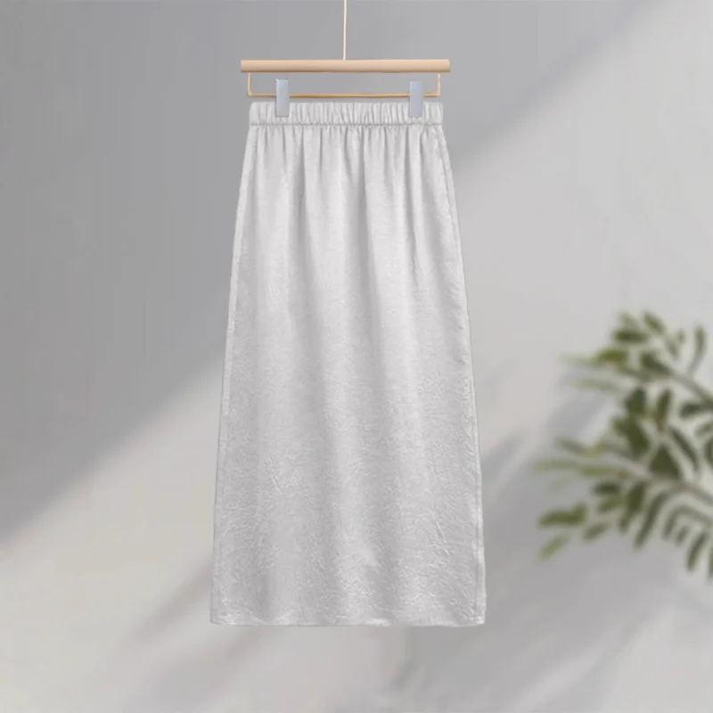 أزياء بسيطة نصف تنورة للنساء الصيف تنورة طويلة النمط الصيني الجديد Bodycon تنورة أنيقة عالية الخصر ألف خط تنورة #1