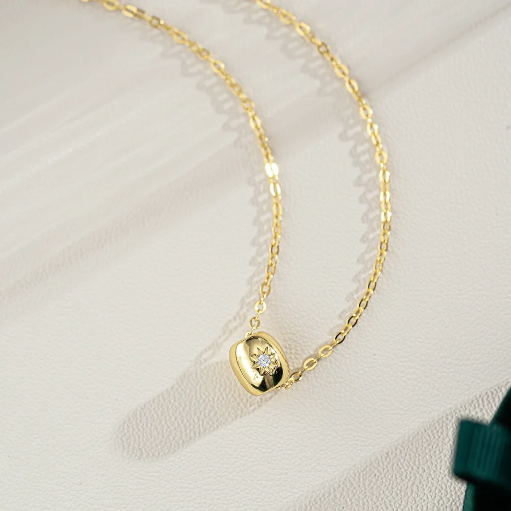 الفاخرة 100% ريال 18 كيلو الذهب المرأة Passepartout نقل قلادة بها خرزات مويسانيتي قلادة الماس #5