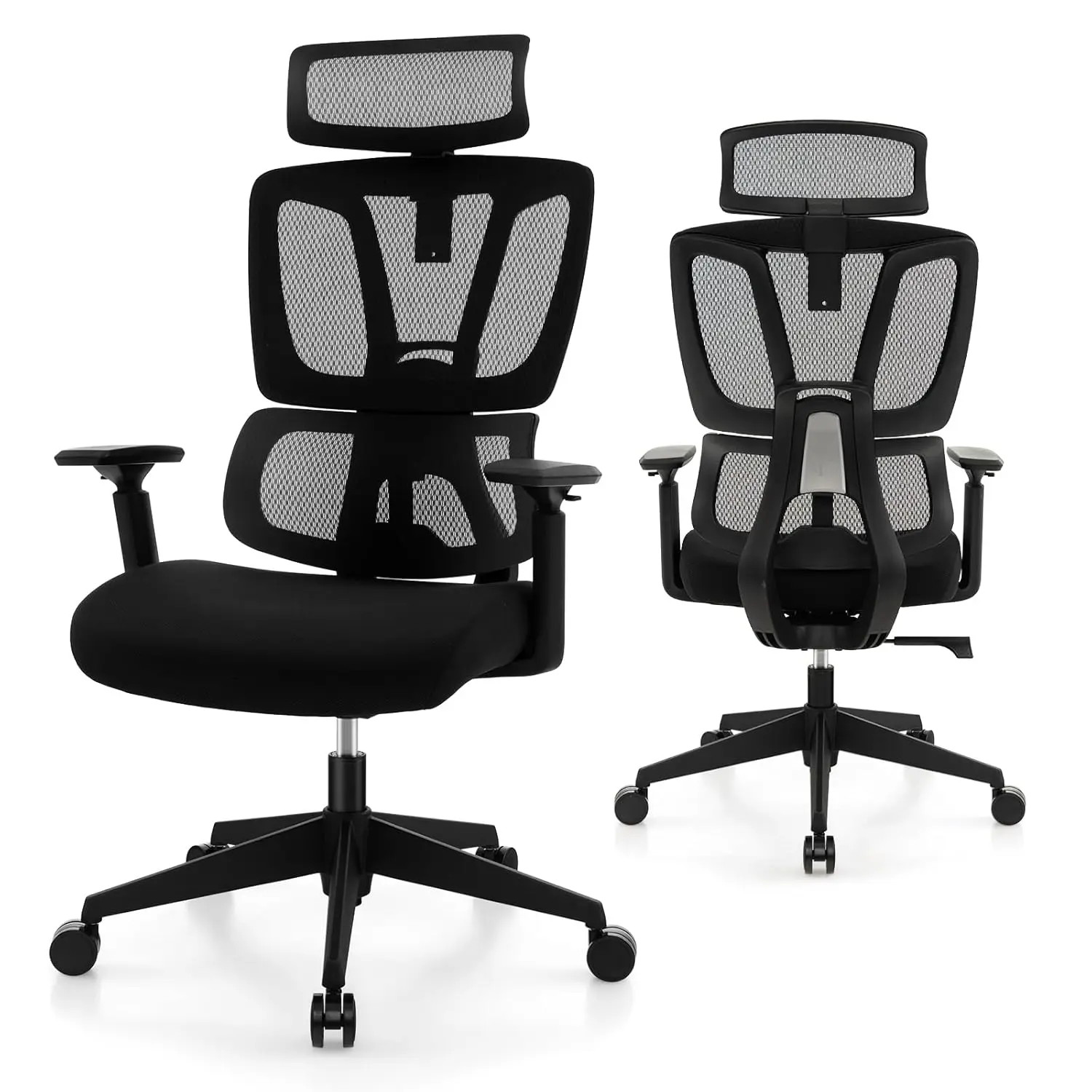

Ergonomic Office Chair - Mesh Desk Chair With Adjustable Lumbar Support, Headrest & Armrests, High Back Computer, Customized