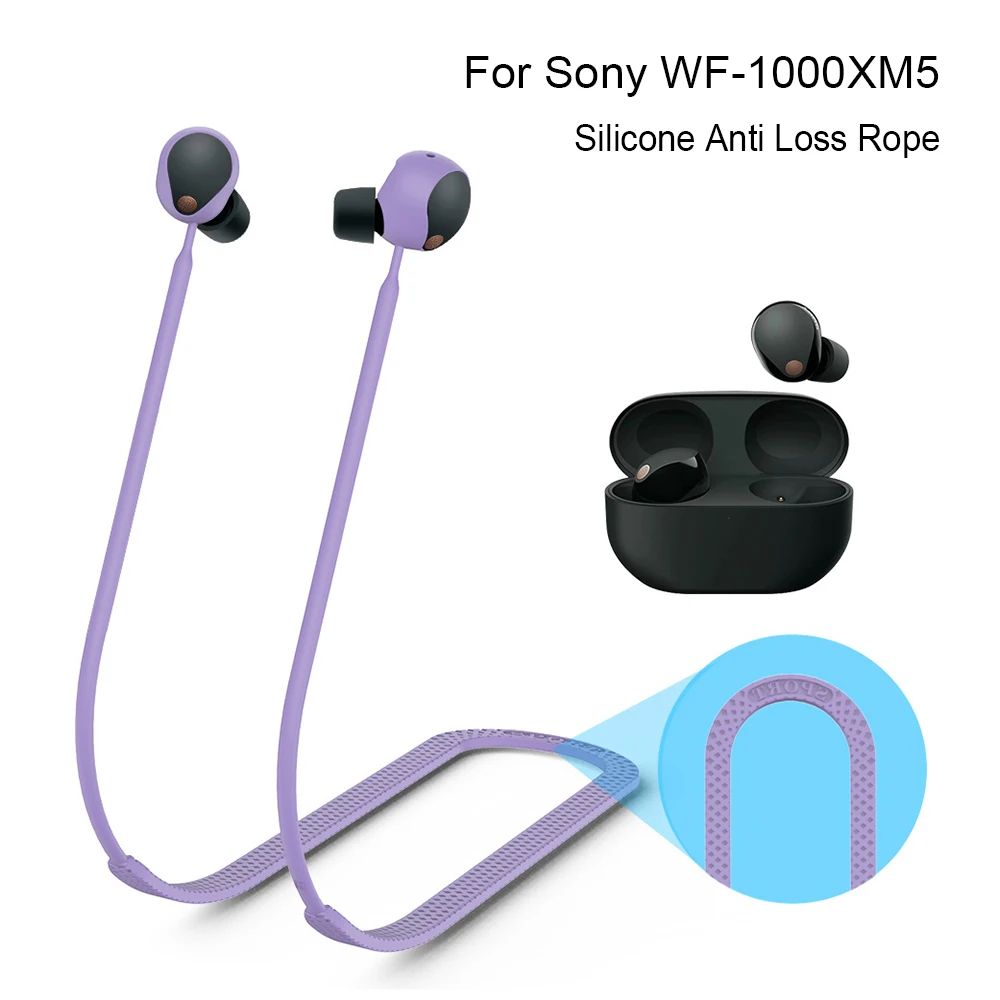 

For Sony WF-1000XM5 Silicone Anti Loss Rope Extension Line Earphone Connection Rope Hanging on the Neck