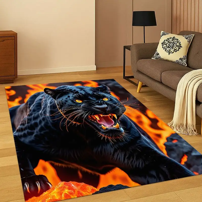 Leopard Cheetah Beast Animal Carpet Rug for Bedroom Living Room Sofa Playroom Doormat Home Decor, Play Area Rug Non-slip
