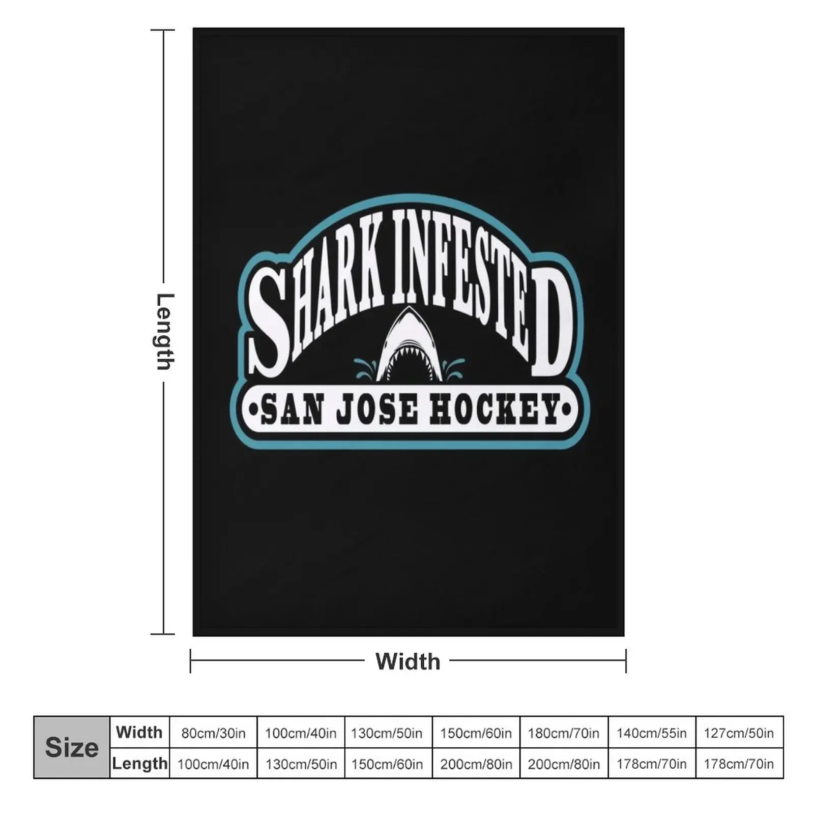 Shark Infested San Jose Hockey Throw Blanket Summer warm for winter Blankets For Bed Custom Blankets