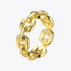 Enfashion Pure Form Link Chain Ring Men Gold Color Ladies Rings For Women Fashion Jewelry Bague Femme Homme Ringen RF184006