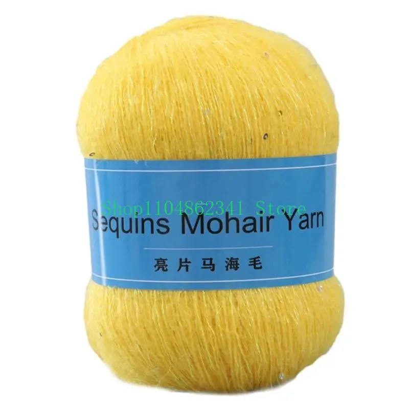 

5asd Sequins Beaded Yarn for Hand Knitting and Crocheting Soft, Warm, and Versatile Fluffiness Cozy for Hats, Gloves, Shawls