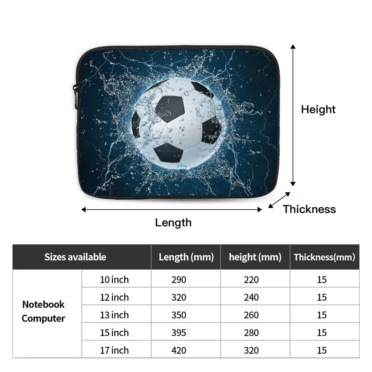 

Сумка для ноутбука с футбольным мячом, чехол для ноутбука 12 дюймов, 13 дюймов, 15 дюймов, 17 дюймов, футбольный спортивный противоударный чехол, сумка