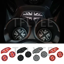 Union Jack Coffee Cushion Storage Groove Protect Coaster Car Cup Anti Slip Pad Mat For MINI Cooper F54 F55 F56 F60 Accessories