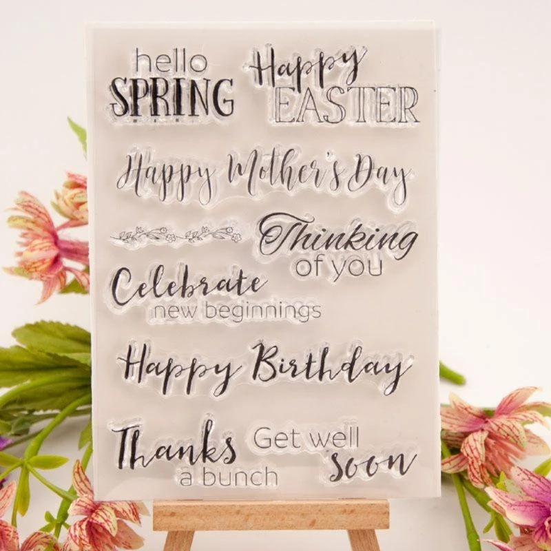 F19B Fairy Clear Stamps Elegant Flower Fairy for Butterfly Wishes Letters C