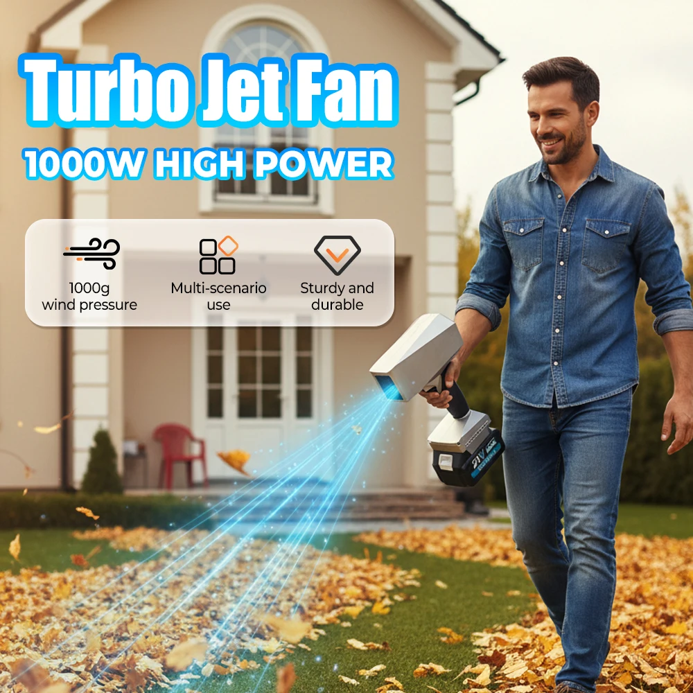 محرك بدون فرشاة 64 ملم مع دفع 1000 جرام مروحة مصقولة مروحة نفاثة توربو لاسلكية محمولة باليد مجفف مروحة عنيفة لبطارية ماكيتا 18 فولت